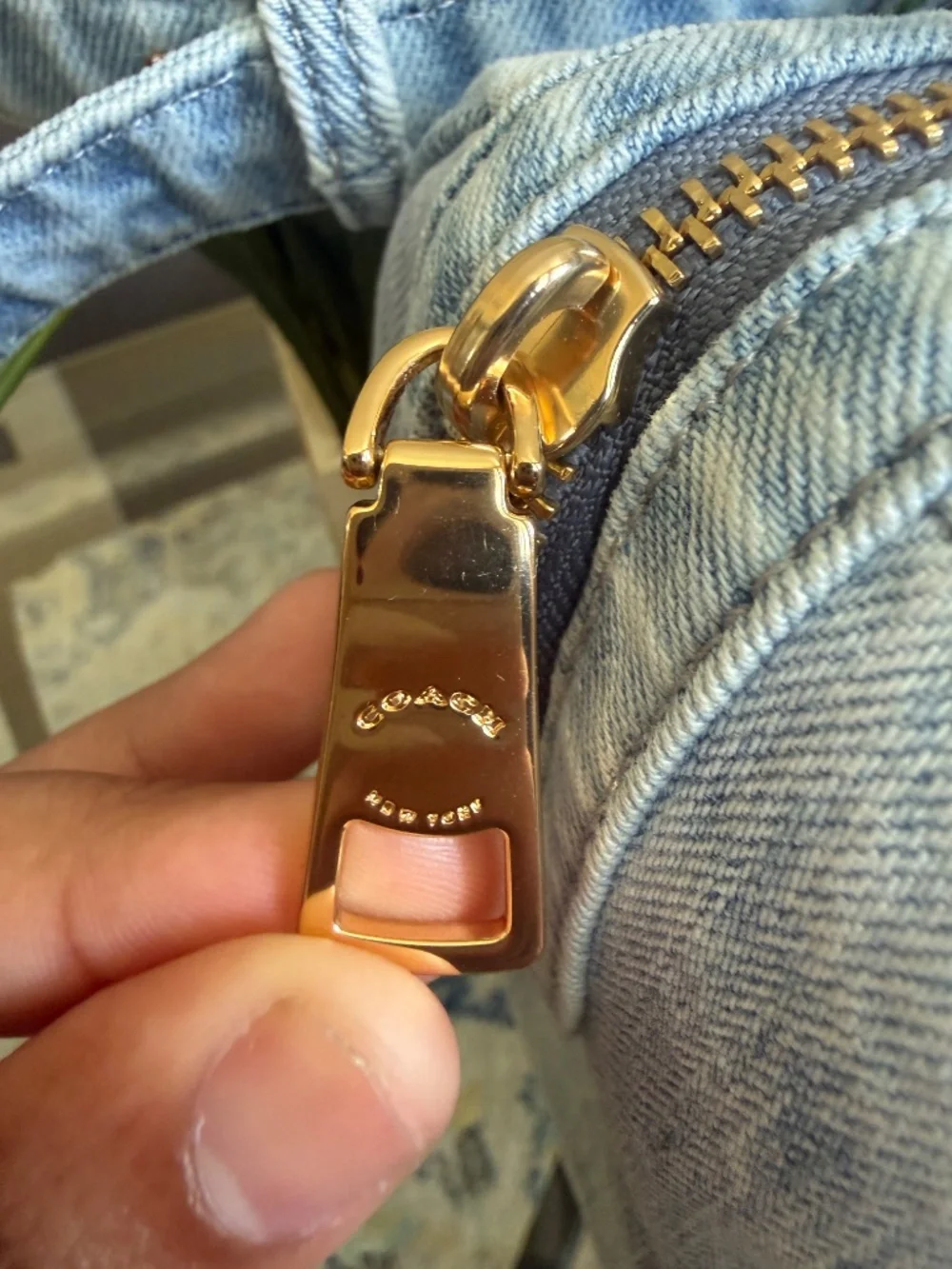 Coach Outlet Rowan Satchel Bag In Loved Denim With Charms
